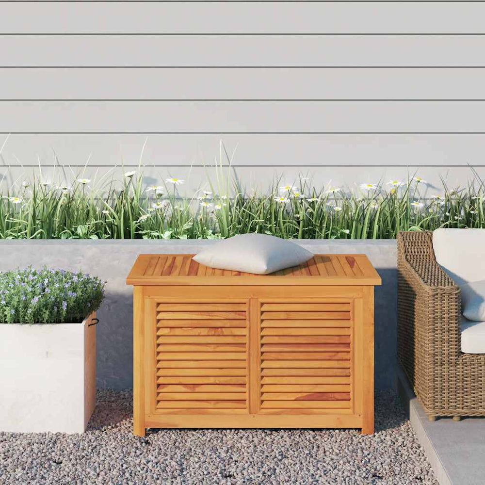 vidaXL Garden Storage Box with Bag 90x50x58 cm Solid Teak Wood