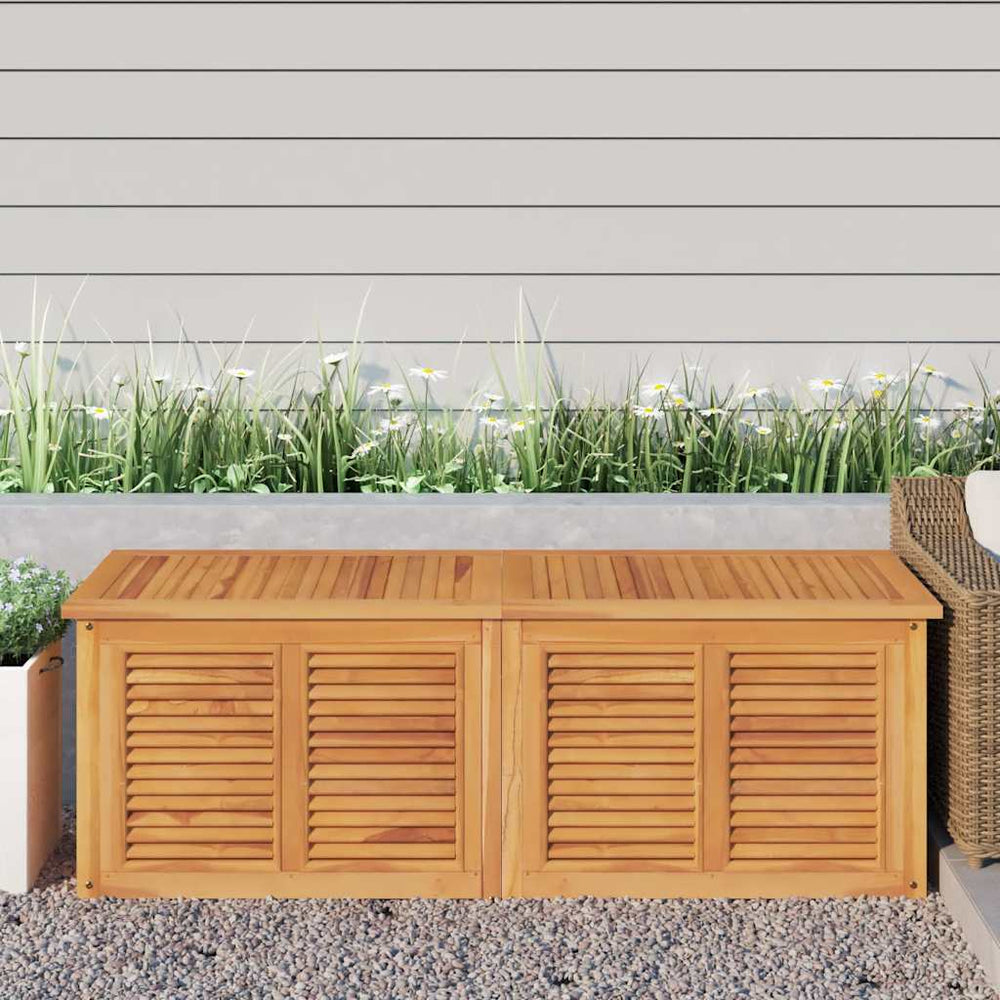 vidaXL Garden Storage Box with Bag 150x50x55 cm Solid Teak Wood