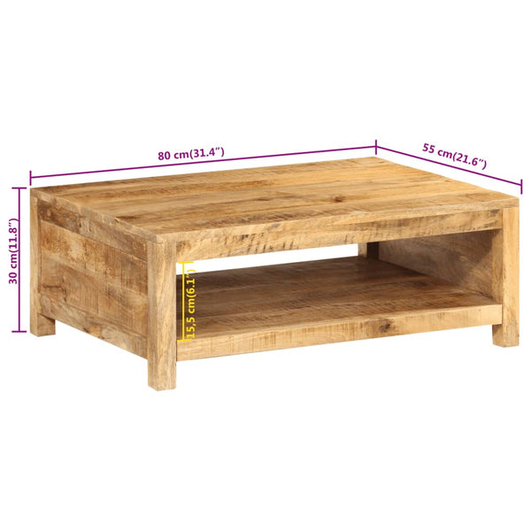 vidaXL Coffee Table 80x55x30 cm Solid Mango Wood