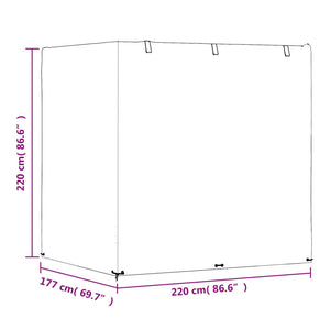 vidaXL Swing Bench Cover 12 Eyelets 220x177x220 cm Polyethylene