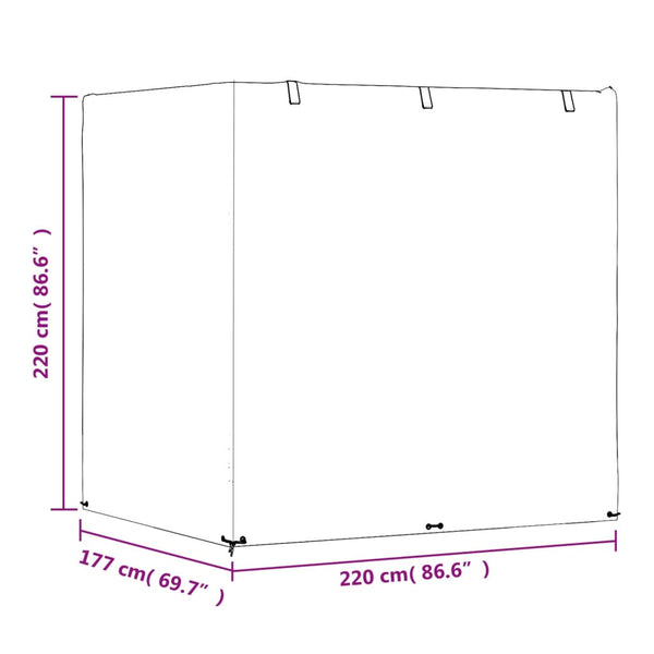 vidaXL Swing Bench Cover 12 Eyelets 220x177x220 cm Polyethylene