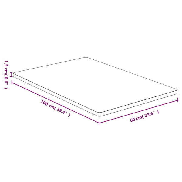 vidaXL Tabletop 60x100x1.5 cm Bamboo