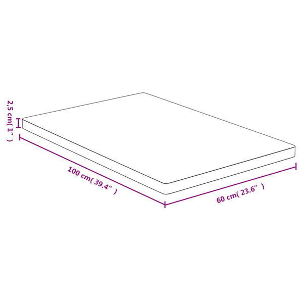 vidaXL Tabletop 60x100x2.5 cm Bamboo