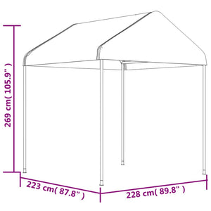 vidaXL Gazebo with Roof White 13.38x2.28x2.69 m Polyethylene