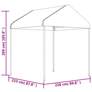 vidaXL Gazebo with Roof White 20.07x2.28x2.69 m Polyethylene