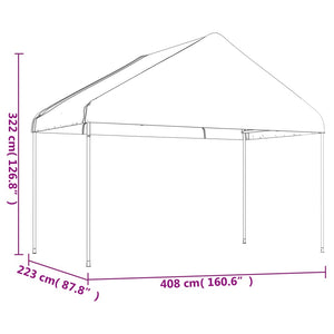 vidaXL Gazebo with Roof White 20.07x4.08x3.22 m Polyethylene