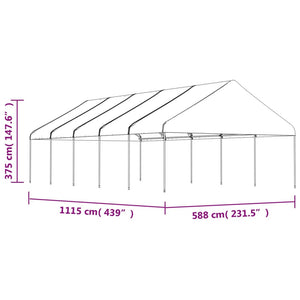 vidaXL Gazebo with Roof White 11.15x5.88x3.75 m Polyethylene