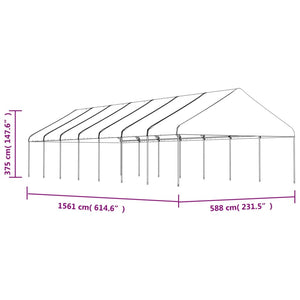 vidaXL Marquee with Roof White 15.61x5.88x3.75 m Polyethylene