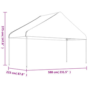 vidaXL Marquee with Roof White 15.61x5.88x3.75 m Polyethylene