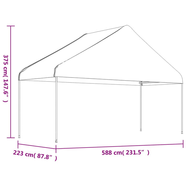 vidaXL Marquee with Roof White 15.61x5.88x3.75 m Polyethylene