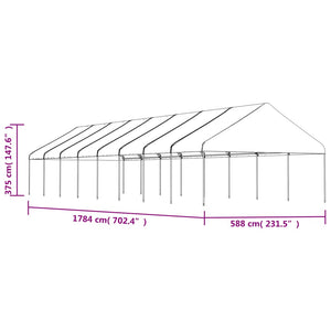 vidaXL Gazebo with Roof White 17.84x5.88x3.75 m Polyethylene