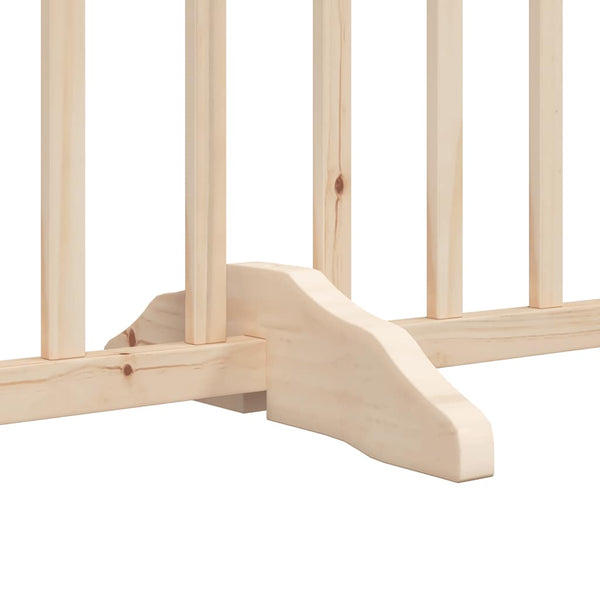 vidaXL 9-piece Dog Gate with Door Foldable 450 cm Poplar Wood