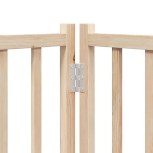vidaXL 9-piece Dog Gate with Door Foldable 450 cm Poplar Wood