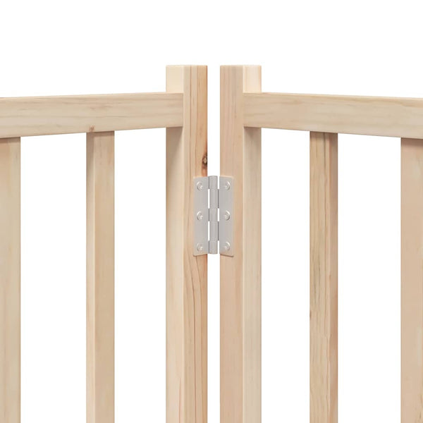 vidaXL 9-piece Dog Gate with Door Foldable 450 cm Poplar Wood