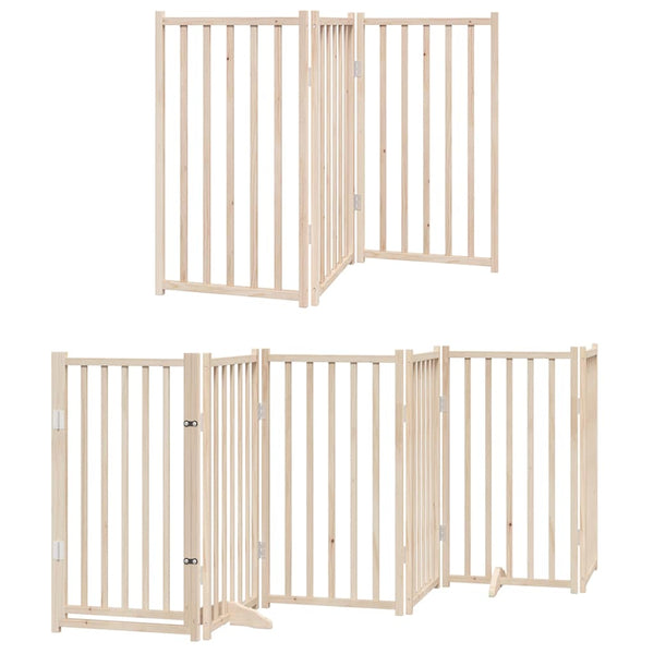 vidaXL 12-Piece Dog Gate with Door Foldable 600 cm Poplar Wood