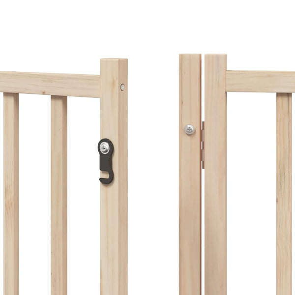 vidaXL 12-Piece Dog Gate with Door Foldable 600 cm Poplar Wood