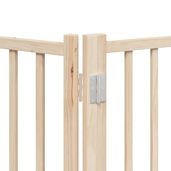vidaXL 12-Piece Dog Gate with Door Foldable 600 cm Poplar Wood