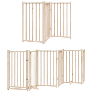 vidaXL 15-Piece Dog Gate with Door Foldable 750 cm Poplar Wood