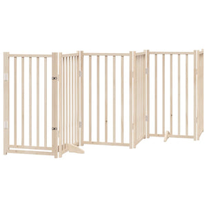 vidaXL 15-Piece Dog Gate with Door Foldable 750 cm Poplar Wood