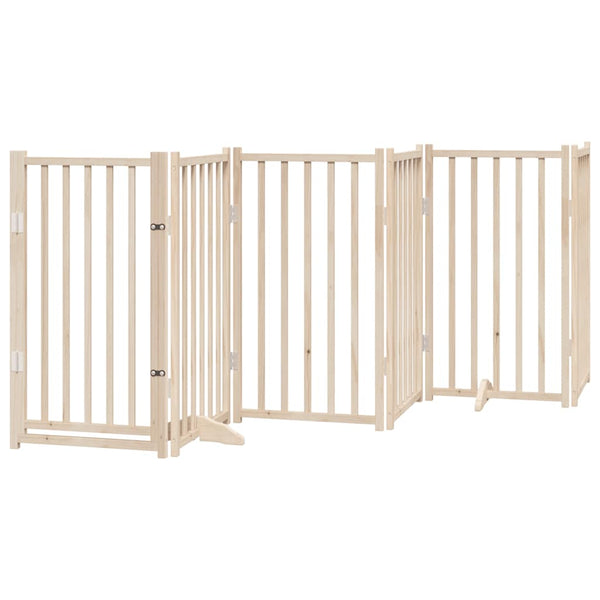 vidaXL 15-Piece Dog Gate with Door Foldable 750 cm Poplar Wood