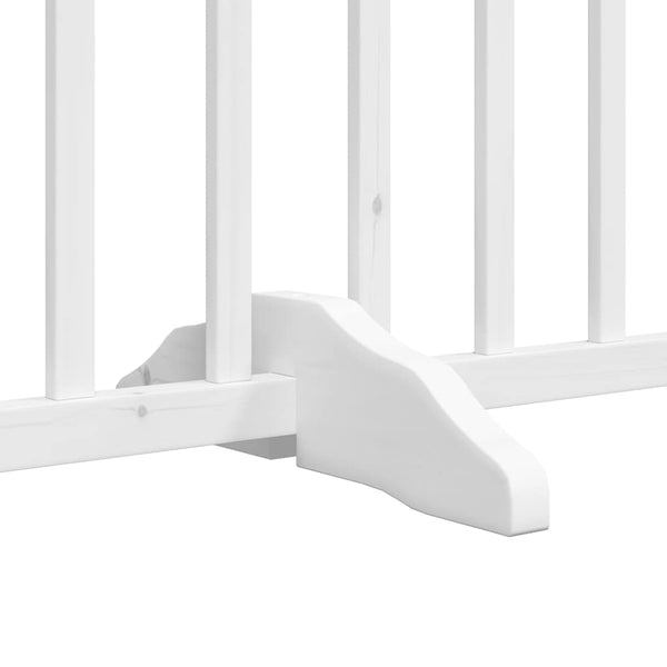 vidaXL 12-pc. Dog Gate with Door Foldable White 600 cm Poplar Wood