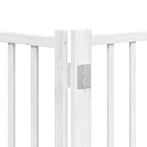 vidaXL 12-pc. Dog Gate with Door Foldable White 600 cm Poplar Wood