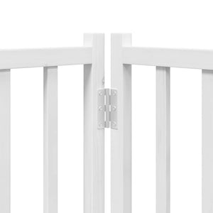 vidaXL 15-piece Dog Gate with Door Foldable White 750 cm Poplar Wood