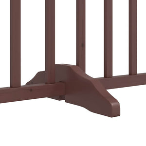 vidaXL 9-piece Dog Gate with Door Foldable Brown 450 cm Poplar Wood