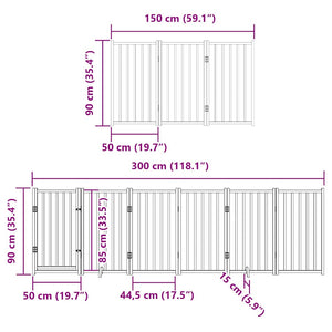 vidaXL 12-Piece Dog Gate with Door Foldable Brown 600 cm Poplar Wood