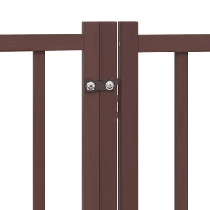 vidaXL 12-Piece Dog Gate with Door Foldable Brown 600 cm Poplar Wood