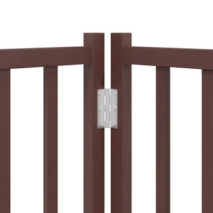 vidaXL 12-Piece Dog Gate with Door Foldable Brown 600 cm Poplar Wood