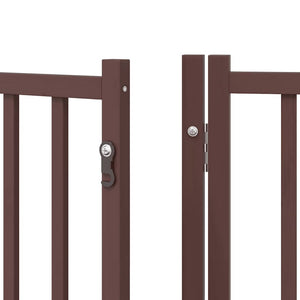vidaXL 12-Piece Dog Gate with Door Foldable Brown 600 cm Poplar Wood