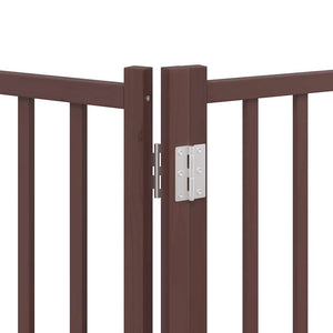 vidaXL 15-Piece Dog Gate with Door Foldable Brown 750 cm Poplar Wood