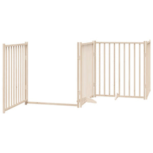 vidaXL 6-Panel Dog Gate with Door Foldable 480 cm Poplar Wood