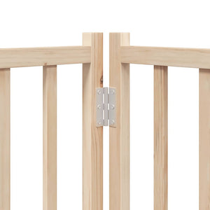 vidaXL 6-Panel Dog Gate with Door Foldable 480 cm Poplar Wood