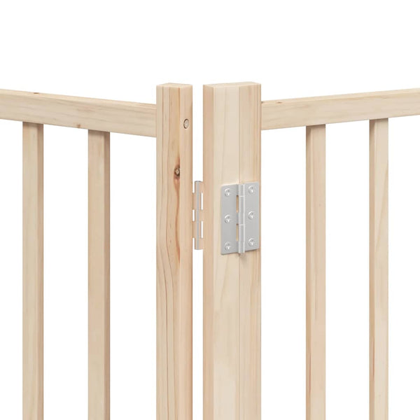 vidaXL 6-Panel Dog Gate with Door Foldable 480 cm Poplar Wood