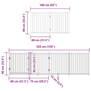 vidaXL 12-Piece Dog Gate with Door Foldable 960 cm Poplar Wood