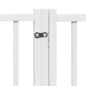 vidaXL 10-Panel Dog Gate with Door Foldable White 800 cm Poplar Wood