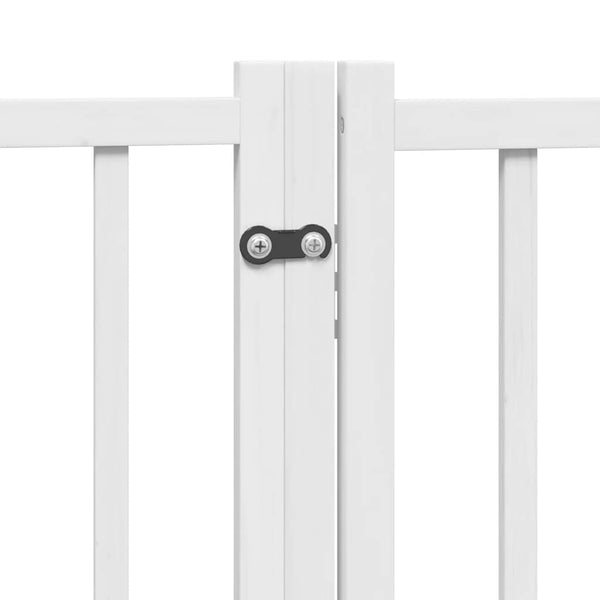vidaXL 10-Panel Dog Gate with Door Foldable White 800 cm Poplar Wood