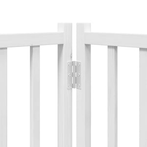 vidaXL 10-Panel Dog Gate with Door Foldable White 800 cm Poplar Wood