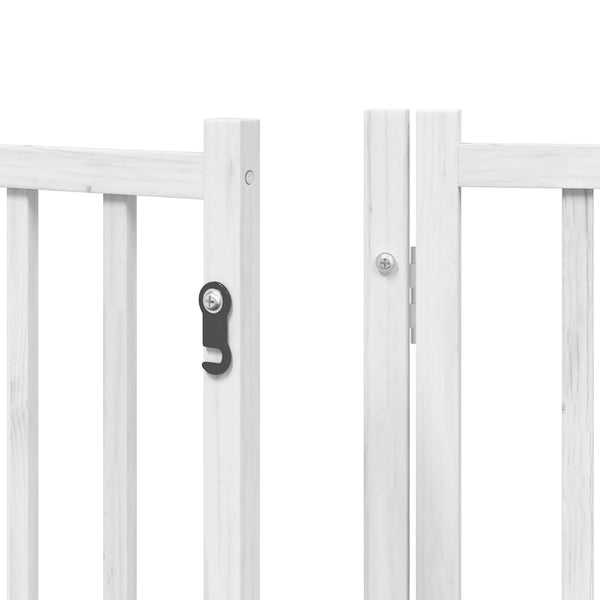 vidaXL 10-Panel Dog Gate with Door Foldable White 800 cm Poplar Wood
