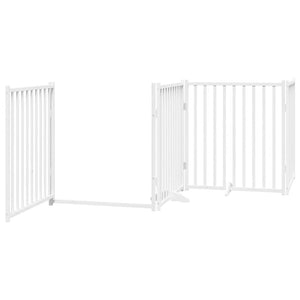 vidaXL 12-Piece Dog Gate with Door Foldable White 960 cm Poplar Wood