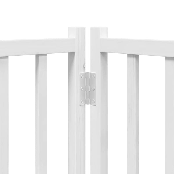 vidaXL 12-Piece Dog Gate with Door Foldable White 960 cm Poplar Wood