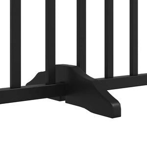 vidaXL 12-Piece Dog Gate with Door Foldable Black 960 cm Poplar Wood