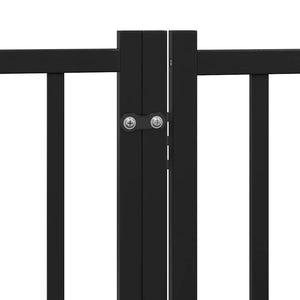 vidaXL 12-Piece Dog Gate with Door Foldable Black 960 cm Poplar Wood