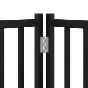 vidaXL 12-Piece Dog Gate with Door Foldable Black 960 cm Poplar Wood