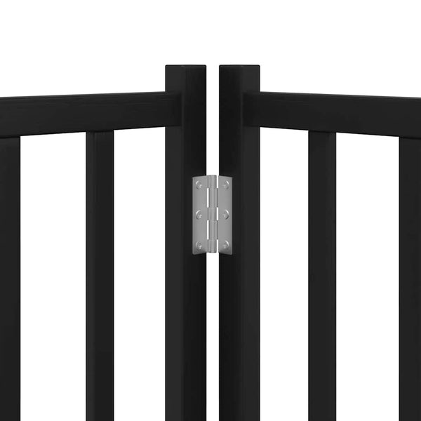 vidaXL 12-Piece Dog Gate with Door Foldable Black 960 cm Poplar Wood