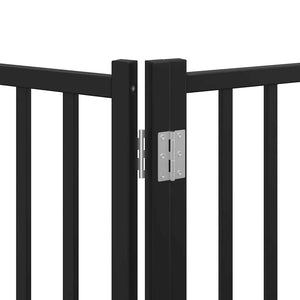 vidaXL 12-Piece Dog Gate with Door Foldable Black 960 cm Poplar Wood
