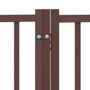 vidaXL 6-Panel Dog Gate with Door Foldable Brown 480 cm Poplar Wood