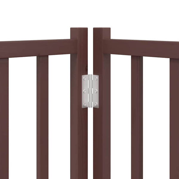 vidaXL 6-Panel Dog Gate with Door Foldable Brown 480 cm Poplar Wood